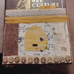 Honey Bee ~ Handmade Coffee-dyed, Golden Neutrals Junk Journal 100+ pages.